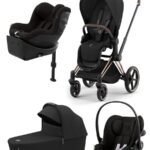 Cybex Коляска 2 в 1 Priam IV Sepia Black шасси Rosegold + Cloud G i-Size Magic Black + Base G + Sirona G i-Size Magic Black