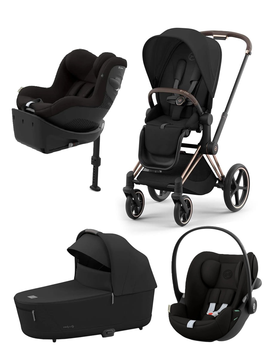 Cybex Коляска 2 в 1 Priam IV Sepia Black шасси Rosegold + Cloud G i-Size Magic Black + Base G + Sirona G i-Size Magic Black Cybex Коляска 2 в 1 Priam IV Sepia Black шасси Rosegold + Cloud G i-Size Magic Black + Base G + Sirona G i-Size Magic Black — изображение 1