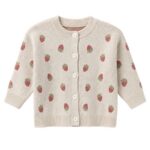 Loomknits Кардиган вязаный с земляничками молочный