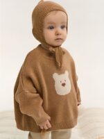 Loomknits Свитер с мишкой бежевый