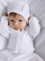 ToucanKids Комплект из ажура (комбинезон-слип на молнии, чепчик, плед-пеленка) белый — изображение 3