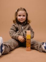 ToucanKids Костюм из флиса (кофта на молнии, брюки) мокко — изображение 6