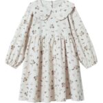 ToucanKids Платье из фланели магнолия на бежевом