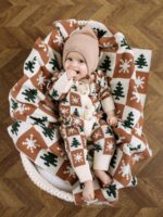 ToucanKids Плед вязаный Simple ёлочка корица 90х90см — изображение 2