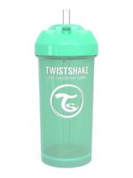 Twistshake Поильник с трубочкой пастельно-зелёный 360мл