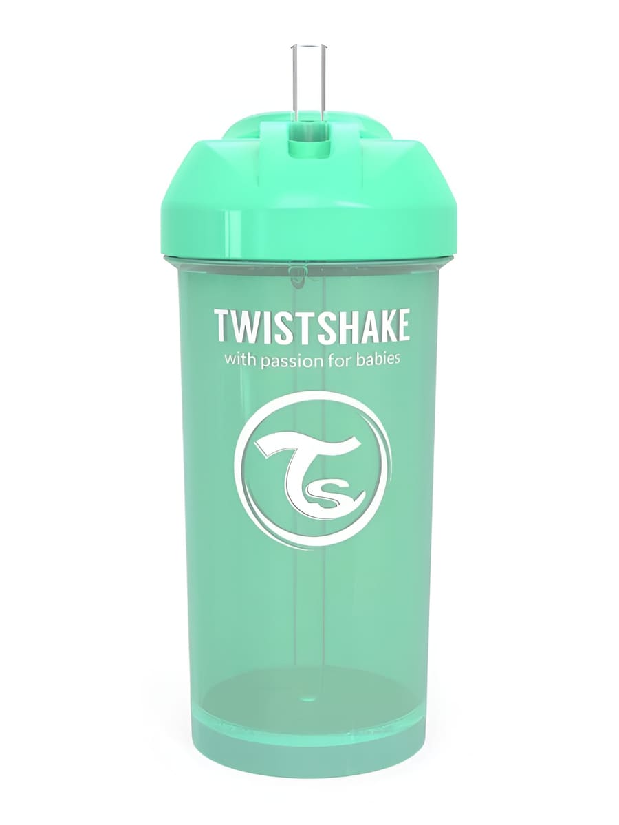 Twistshake Поильник с трубочкой пастельно-зелёный 360мл (7) Twistshake Поильник с трубочкой пастельно-зелёный 360мл — изображение 1