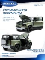 Welly Металлическая машинка 1:24 серия Мув Land Rover Defender 2020 — изображение 4