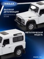 Welly Металлическая машинка 1:24 серия Мув Ленд Ровер Дефендер — изображение 3