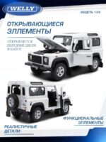 Welly Металлическая машинка 1:24 серия Мув Ленд Ровер Дефендер — изображение 4