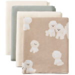 Happy Baby Набор из 4-х фланелевых пеленок Milky/Beige 90х70см