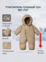 Happy Baby Утепленный демисезонный комбинезон бежевый — изображение 2