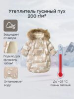 Happy Baby Зимний конверт-комбинезон бежевый — изображение 3