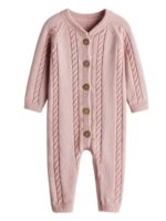 Mimibaby Комбинезон Коса из шерсти мериноса пудровый