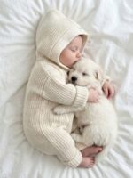 Mimibaby Вязаный комбинезон с капюшоном молочный — изображение 2